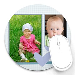 kids, fun, child, play, happy - Round Mousepad