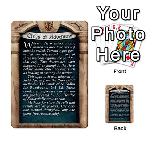 Cities Of Adventure: Reference Cards By Fantastic Diversions / Ofgi Back 9