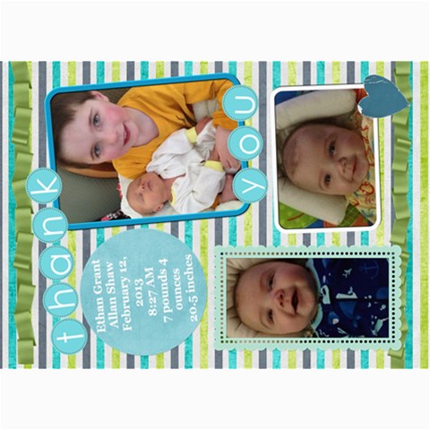Thank You Ethan By Steph 7 x5  Photo Card - 3