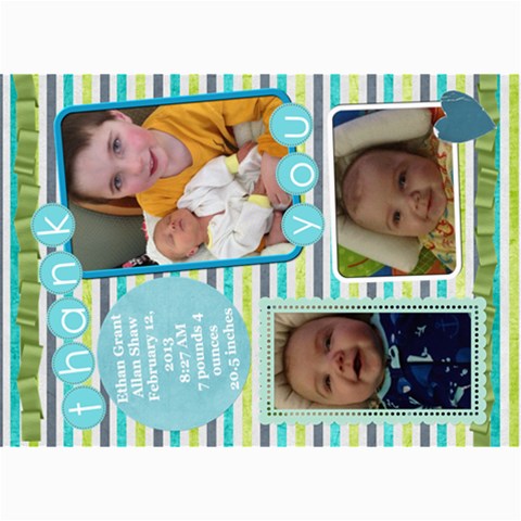 Thank You Ethan By Steph 7 x5  Photo Card - 5