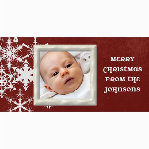 Christmascard Red Snowflake By Marcee Duggar 8 x4  Photo Card - 2