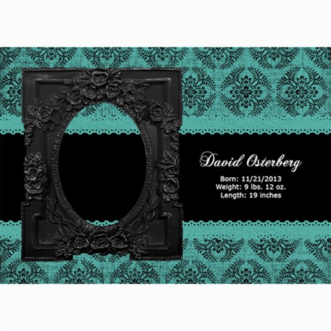 Forget Me Not Boy Birth Announcement 03 By One Of A Kind Design Studio 7 x5  Photo Card - 8