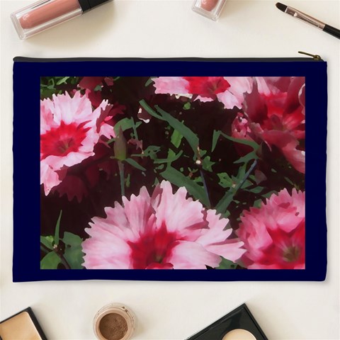 Pink Flower Xxxl Makeup Bag By Riksu Back