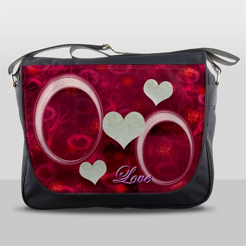 I Heart You Pink Messenger Bag By Ellan Front