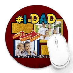 fathers day - Collage Round Mousepad