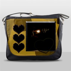 I Heart You Gold Messenger Bag I Heart You Gold Messenger Bag