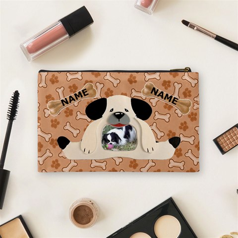 Doggie Medium Cosmetic Bag By Joy Johns Back