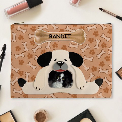 Doggie Xl Cosmetic Bag By Joy Johns Front