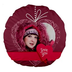 love - Large 18 Premium Round Cushion love - Large 18 Premium Round Cushion