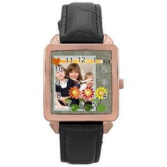 summer - Rose Gold Leather Watch summer - Rose Gold Leather Watch