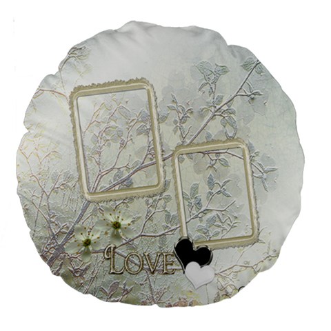 White Love 18  Round Cushion Case 2 Sides By Ellan Front