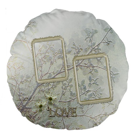 White Love 18  Round Cushion Case 2 Sides By Ellan Back