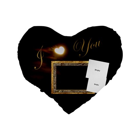 I Heart You Moon 16  Heart Cushion By Ellan Back