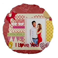 love - Large 18 Premium Round Cushion love - Large 18 Premium Round Cushion