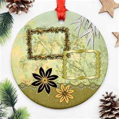 gold floral2 round ornament - Ornament (Round) gold floral2 round ornament - Ornament (Round)