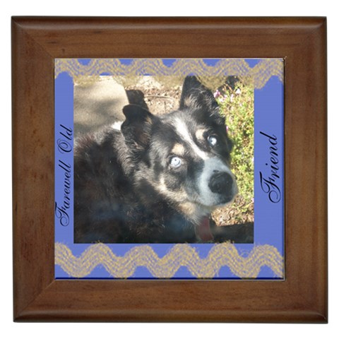 Framed Tile Dog By Lacey Front