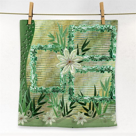 Garden Aqua Face  Towel By Ellan Front