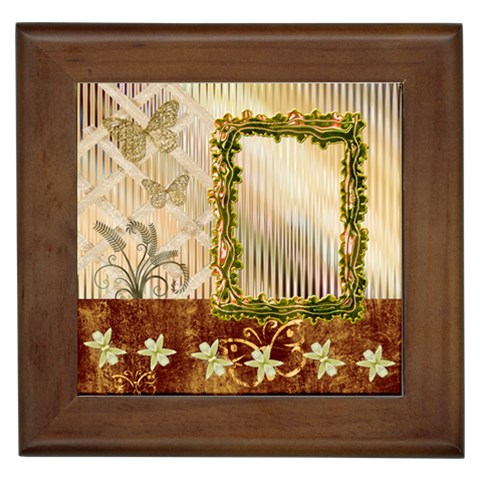 Latice Garden Framed Tile By Ellan Front