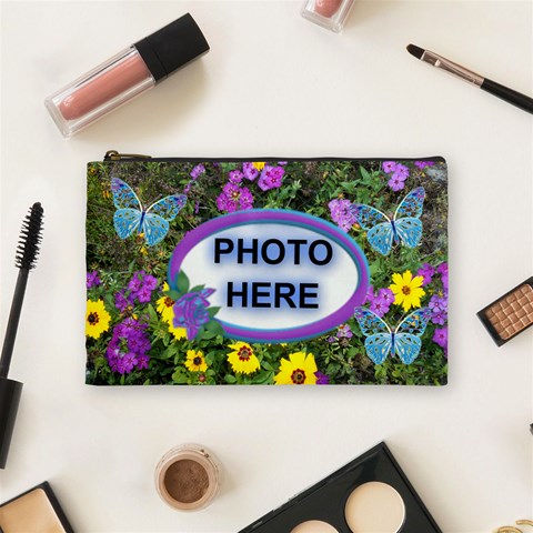 Wild Flower Medium Cosmetic Bag By Joy Johns Front