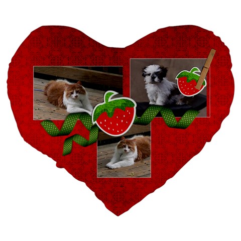 Strawberry Heart Pillow By Mikki Back