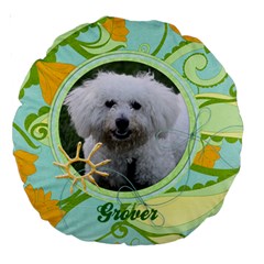 Floral and sunshine- round cushion - Large 18 Premium Round Cushion Floral and sunshine- round cushion - Large 18 Premium Round Cushion