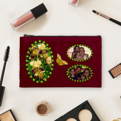 Golden Iris Medium Cosmetic Bag By Joy Johns Front