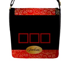 Red Classic Flap Closure Messenger Bag (large)