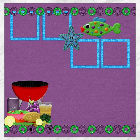 Our Backyard Party 16x16 Canvas By Lisa Minor 15.2 x15.41  Canvas - 1