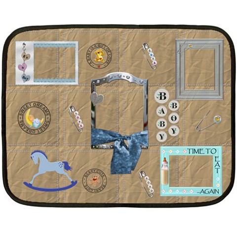 Baby Boy Mini Fleece Blanket By Lil 35 x27  Blanket