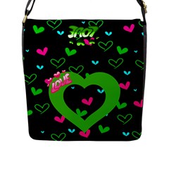Love Flap Closure Messenger Bag
