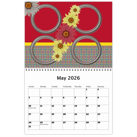 Country Floral 11x8 5 Calendar (any Year) By Deborah May 2026