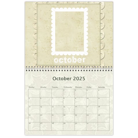 2025 Damask Wedding Calendar  By Catvinnat Oct 2025
