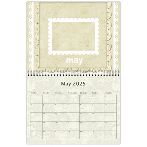 2025 Damask Wedding Calendar  By Catvinnat May 2025