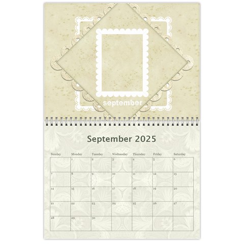 2025 Damask Wedding Calendar  By Catvinnat Sep 2025