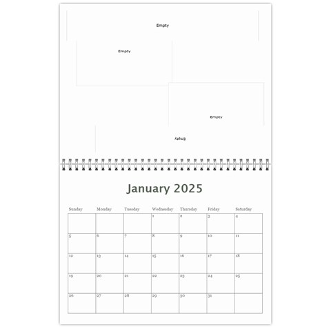 2025 Simple Silver Calendar By Catvinnat Jan 2025