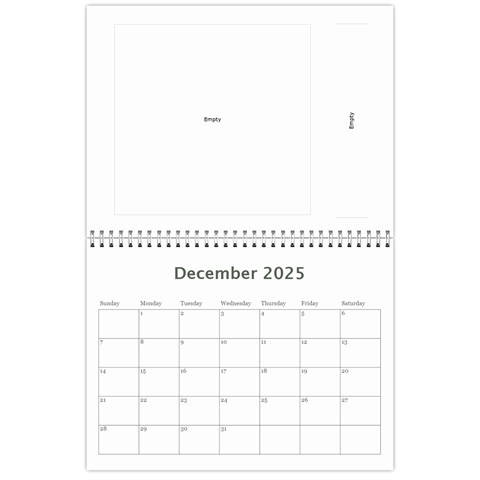 2025 Simple Silver Calendar By Catvinnat Dec 2025