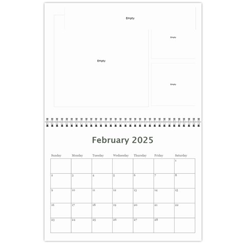 2025 Simple Silver Calendar By Catvinnat Feb 2025