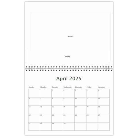 2025 Simple Silver Calendar By Catvinnat Apr 2025