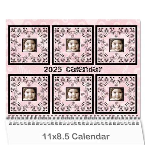 2025 Art Nouveau 100% Love Pastel Pink Calendar By Catvinnat Cover