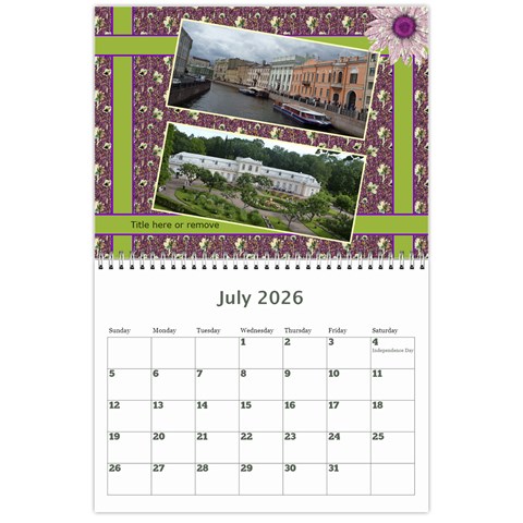 My Picture Calendar (any Year) By Deborah Jul 2026