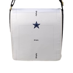 Denim Look Large Flap Closure Messenger Bag