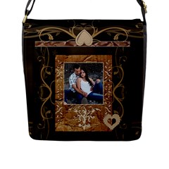 Brown Large Flap Closure Messenger Bag