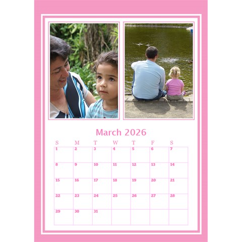 Pink Princess Desktop Calendar By Deborah Mar 2026