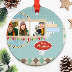 merry christmas - Round Ornament (Two Sides)