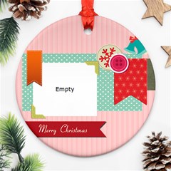 merry christmas - Round Ornament (Two Sides)