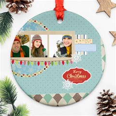 merry christmas - Round Ornament (Two Sides)
