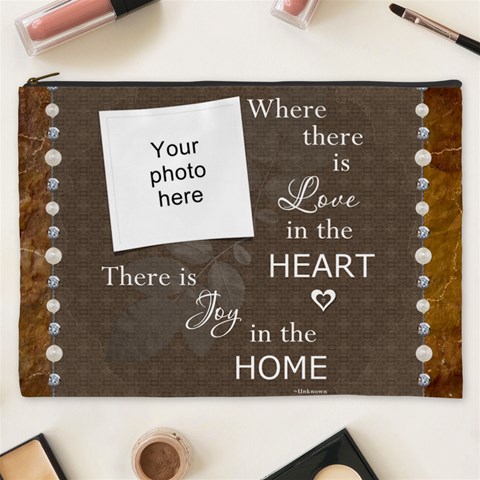 Love And Joy Xxxl Cosmetic Bag By Lil Front