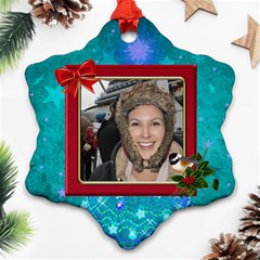 Merry Christmas Snowflake Ornament - Ornament (Snowflake)