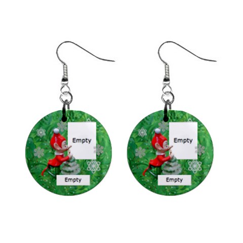 Remember When Elf Christmas No Frame Button Earrings By Ellan Front