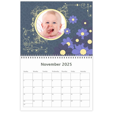 2025 Serenity Blue Photo Calendar 11x8 5 Nov 2025